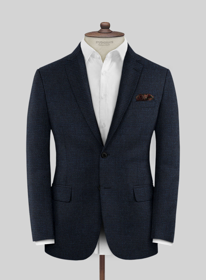 Italian Hibalo Blue Wool Suit - StudioSuits