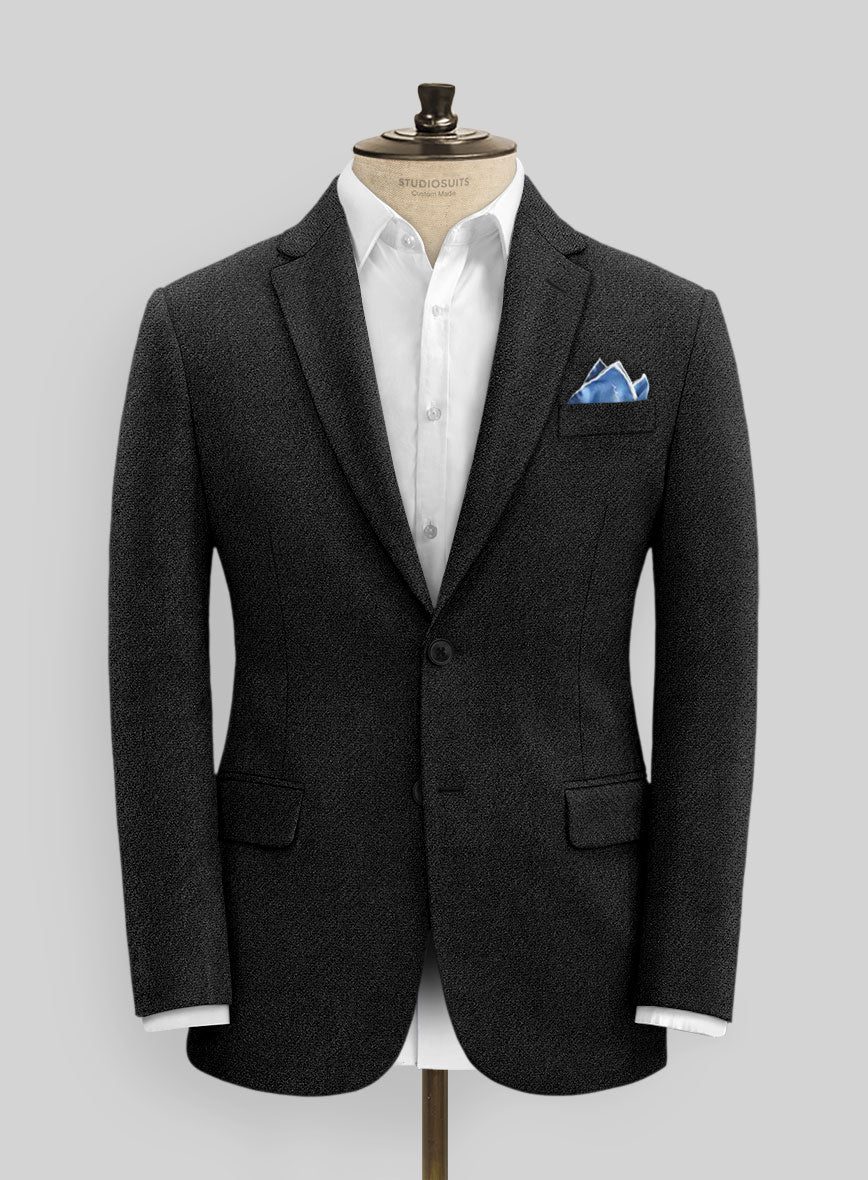 Italian Highlander Black Tweed Jacket - StudioSuits