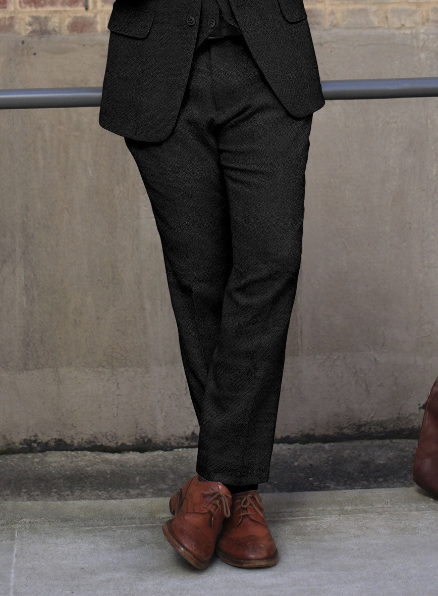 Italian Highlander Black Tweed Suit - StudioSuits