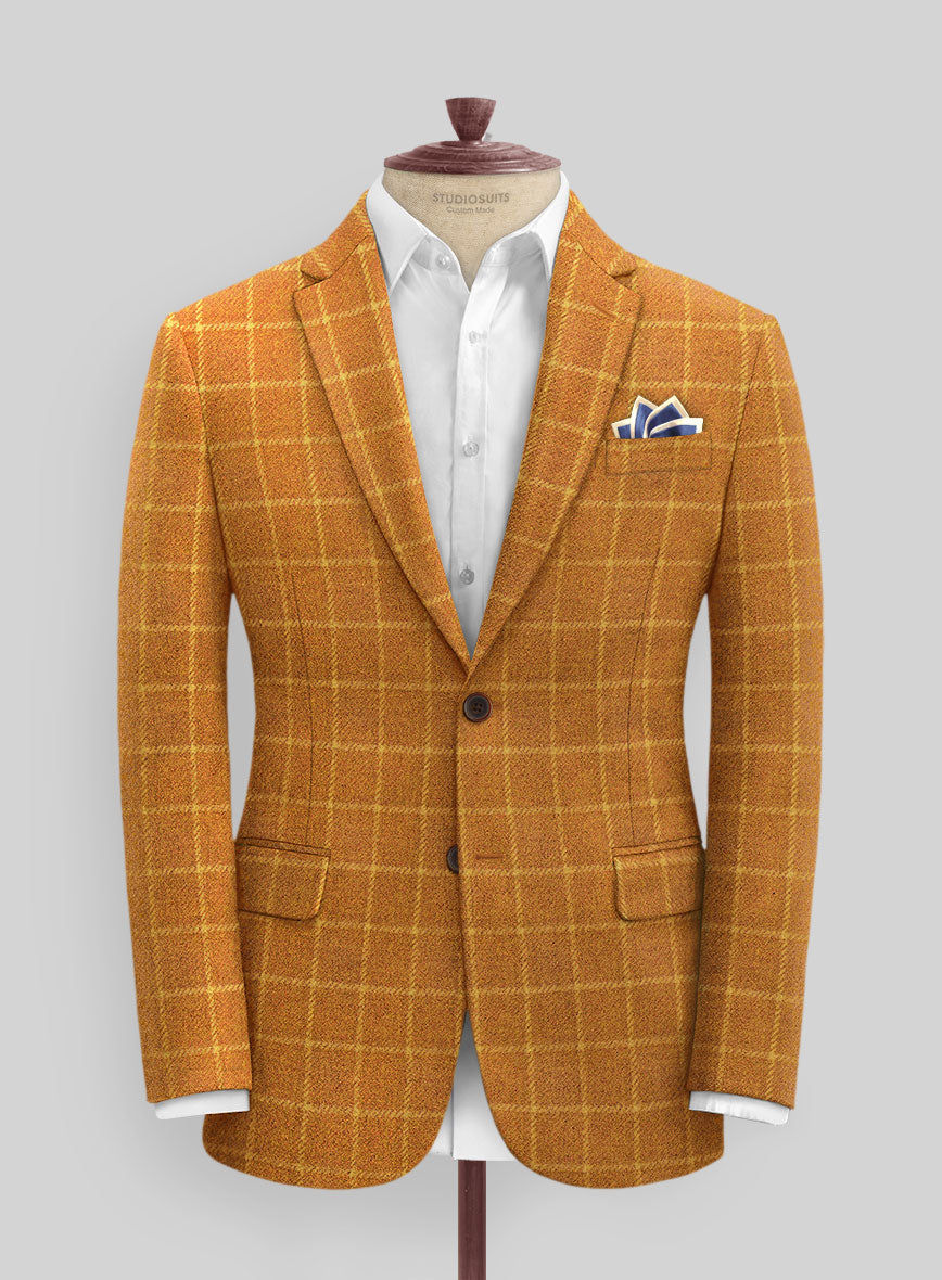 Italian Highlander Eloro Yellow Tweed Jacket - StudioSuits