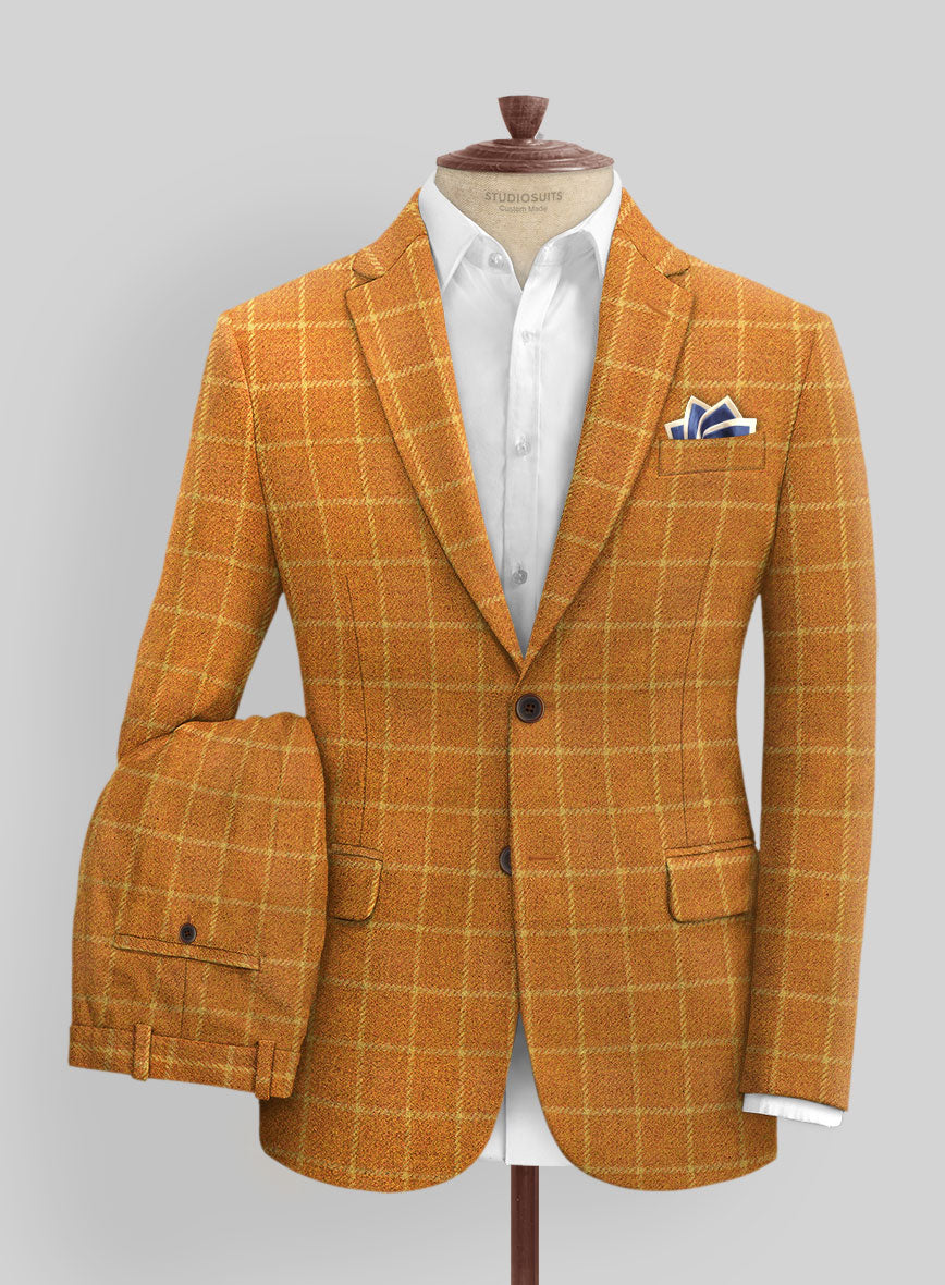 Italian Highlander Eloro Yellow Tweed Suit - StudioSuits