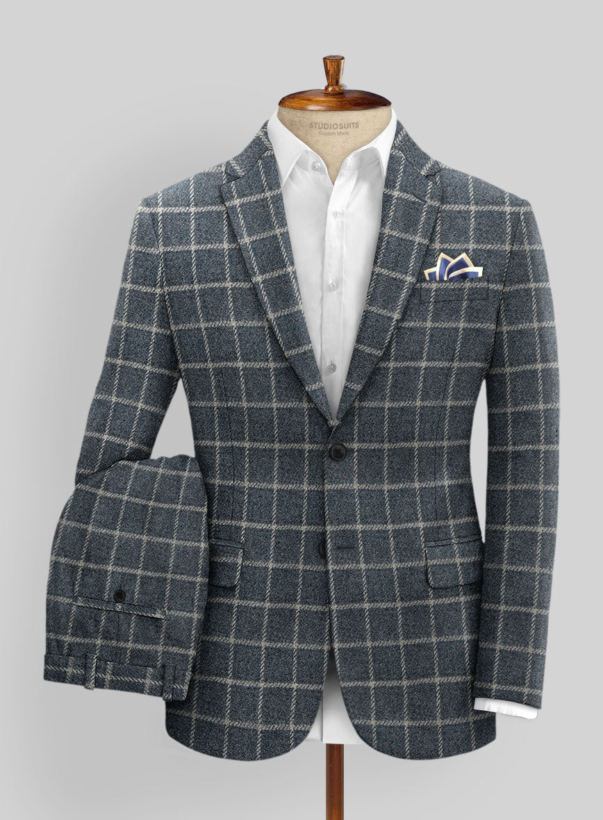 Italian Highlander Emilo Blue Tweed Suit - StudioSuits