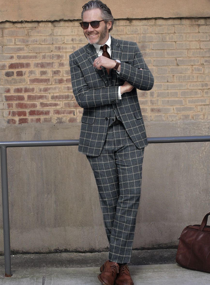Italian Highlander Emilo Blue Tweed Suit - StudioSuits