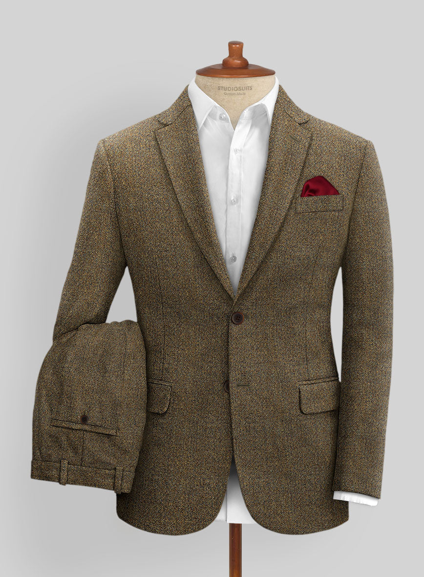 Italian Highlander Brass Green Tweed Suit - StudioSuits