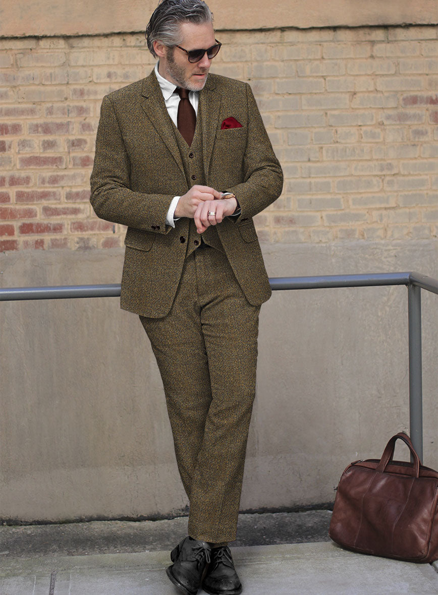 Italian Highlander Brass Green Tweed Suit - StudioSuits