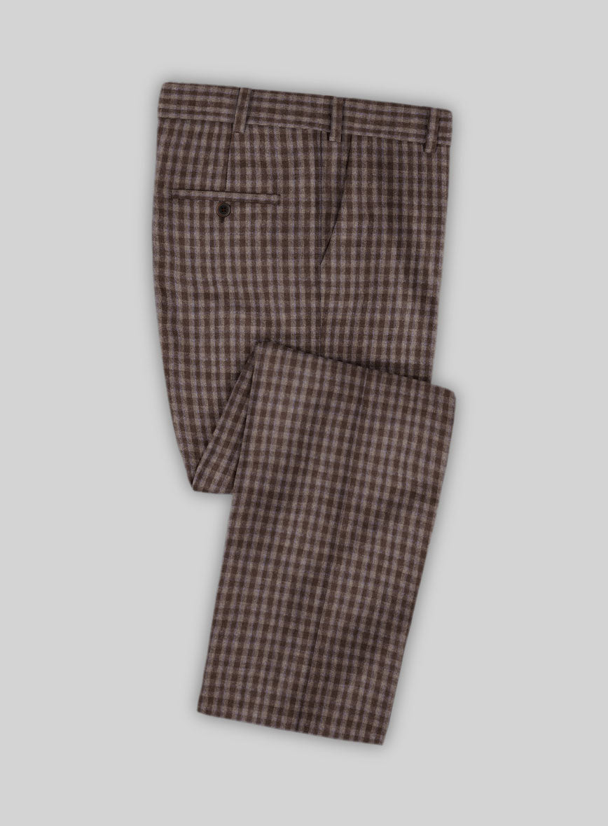 Italian Hipoli Brown Wool Pants - StudioSuits