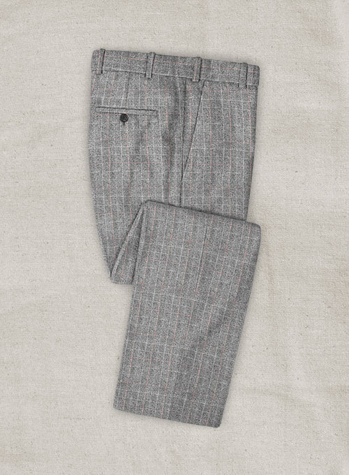 Italian Ippoli Gray Tweed Pants - StudioSuits