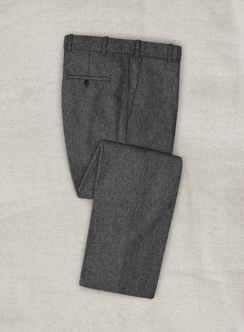 Italian Iron Gray Tweed Pants - StudioSuits