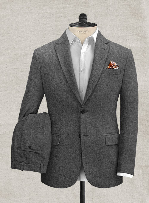 Italian Iron Gray Tweed Suit - StudioSuits