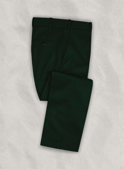 Italian Jazz Green Cotton Stretch Pants - StudioSuits
