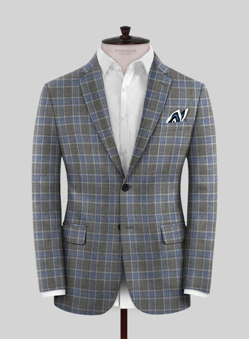 Italian Joa Gray Wool Jacket - StudioSuits