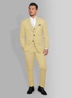 Italian Latte Beige Cotton Stretch Suit - StudioSuits