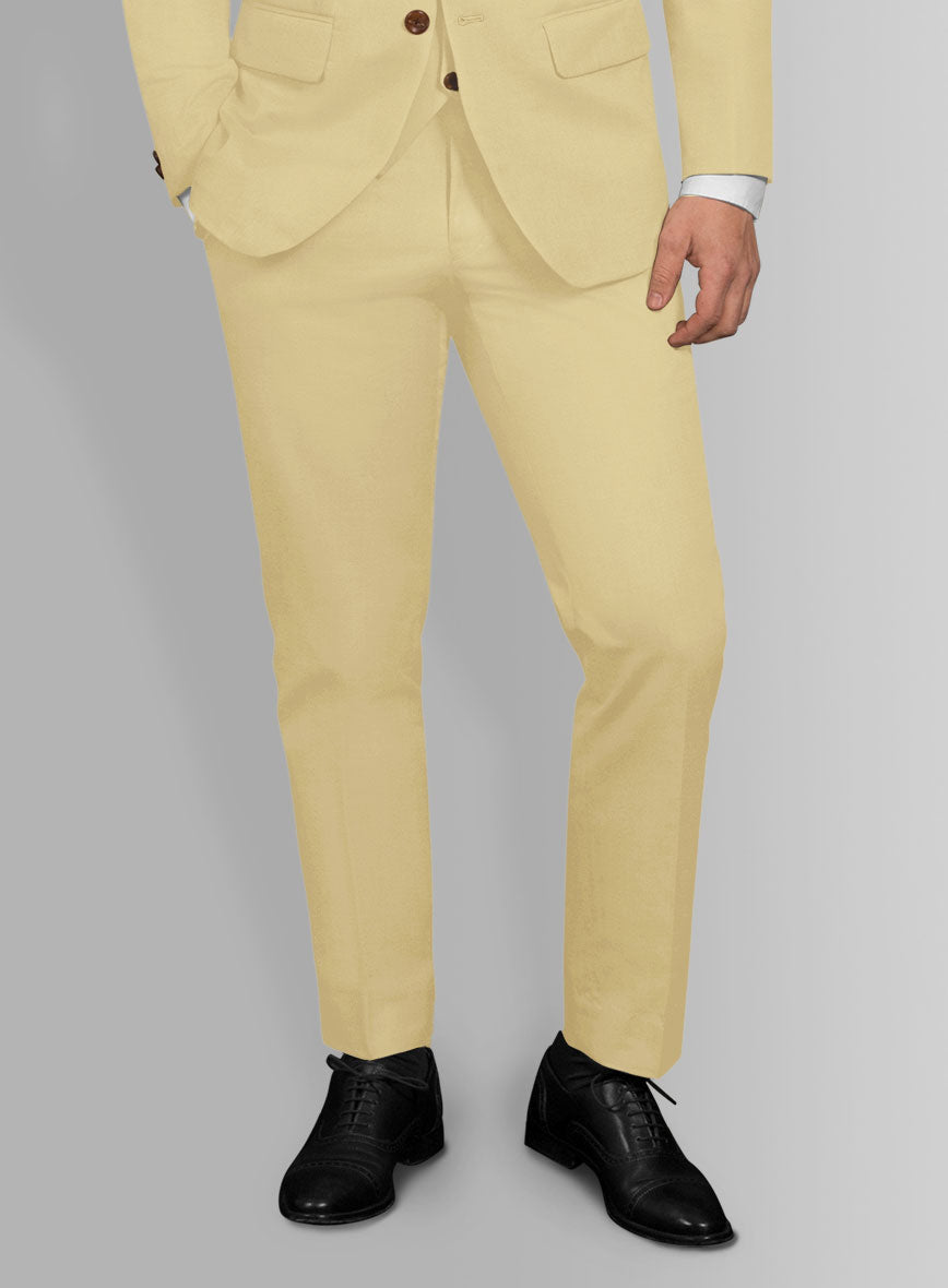 Italian Latte Beige Cotton Stretch Suit - StudioSuits