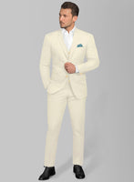 Italian Light Beige Cotton Stretch Suit - StudioSuits