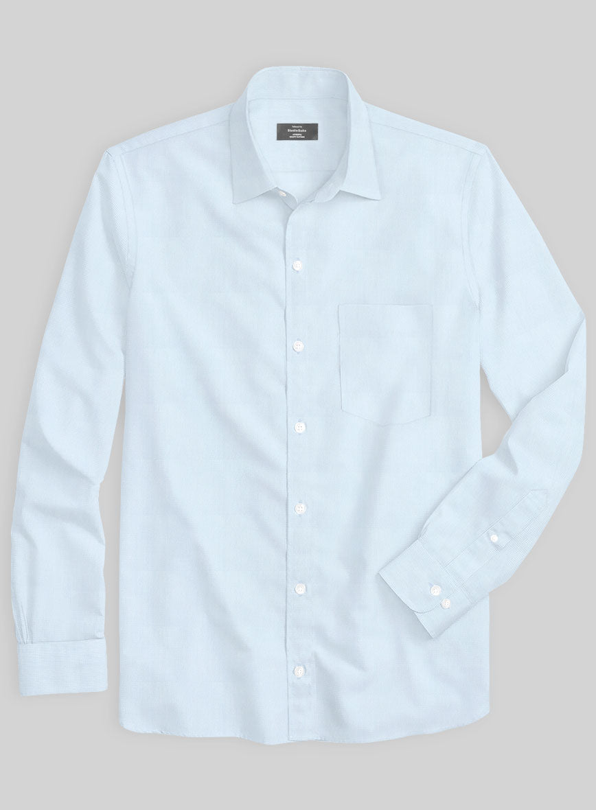 Italian Light Blue Twill Shirt - StudioSuits