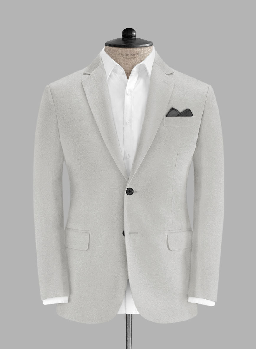 Italian Light Gray Cotton Jacket - StudioSuits