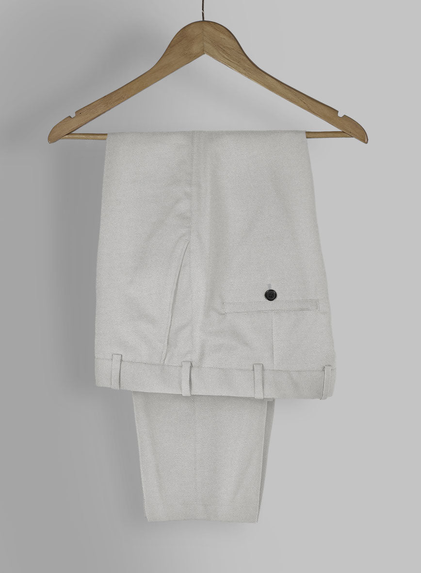 Italian Light Gray Cotton Pants - StudioSuits