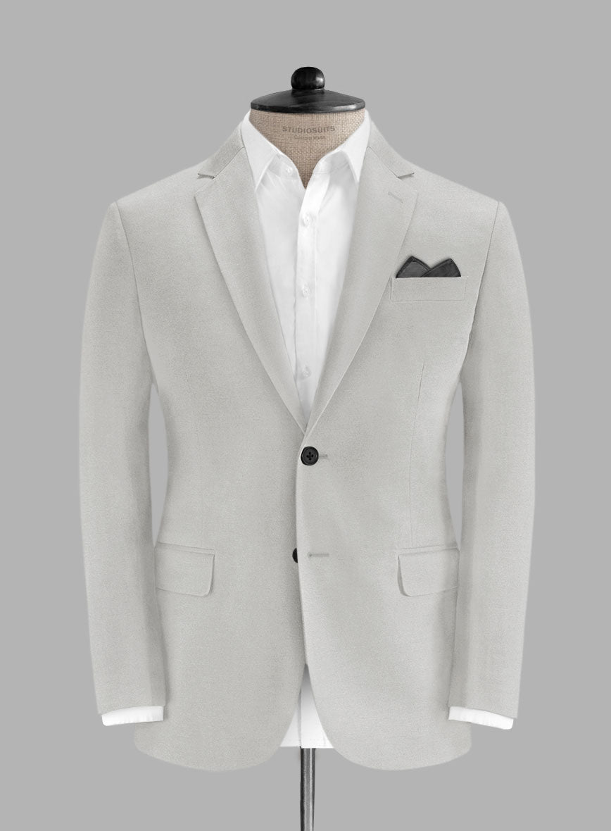 Italian Light Gray Cotton Suit - StudioSuits