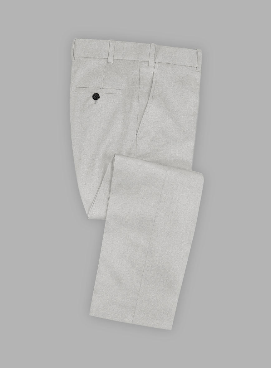 Italian Light Gray Cotton Suit - StudioSuits