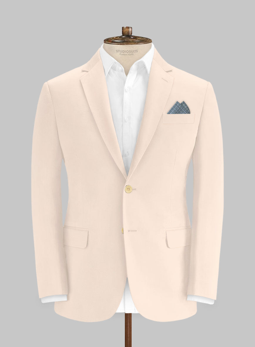 Italian Light Pink Cotton Stretch Jacket - StudioSuits