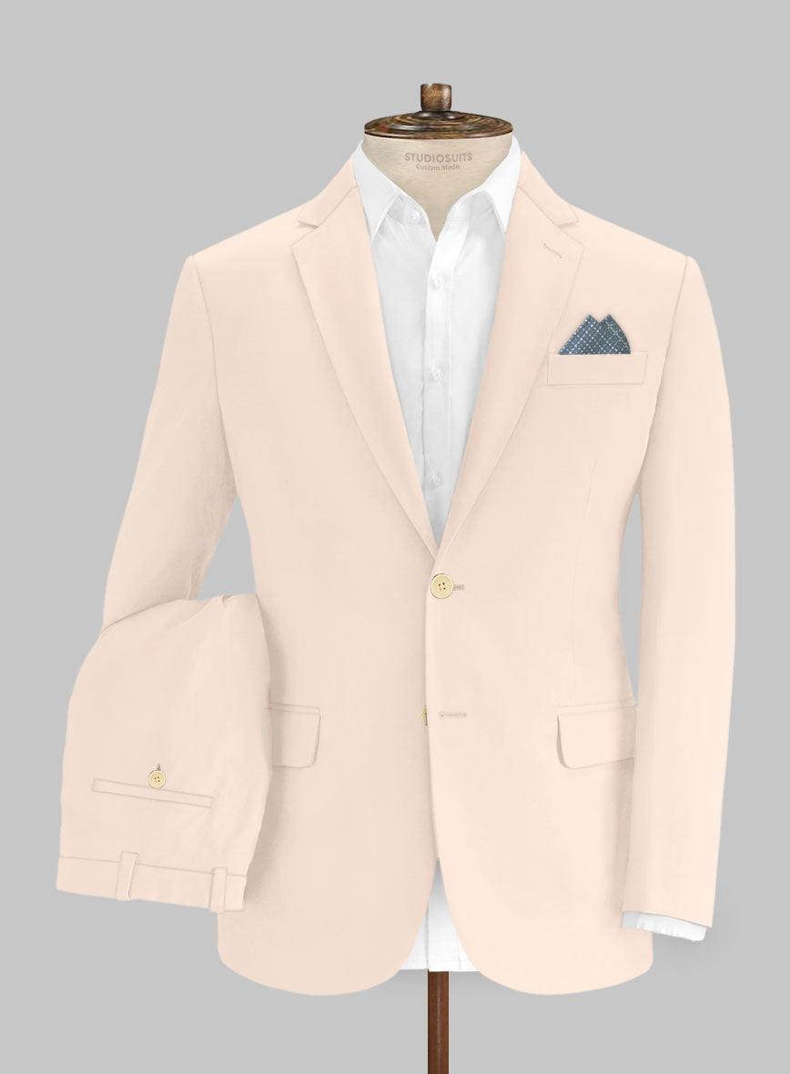 Italian Light Pink Cotton Stretch Suit - StudioSuits