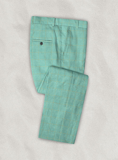 Italian Linen Adenas Checks Pants - StudioSuits