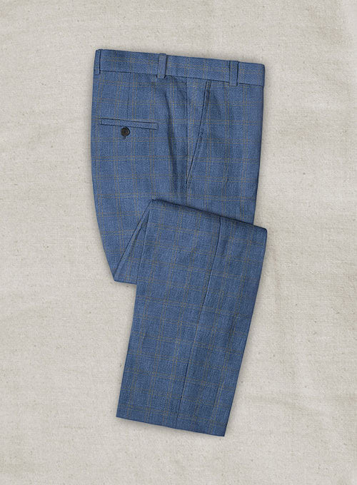 Italian Linen Ardono Checks Pants - StudioSuits