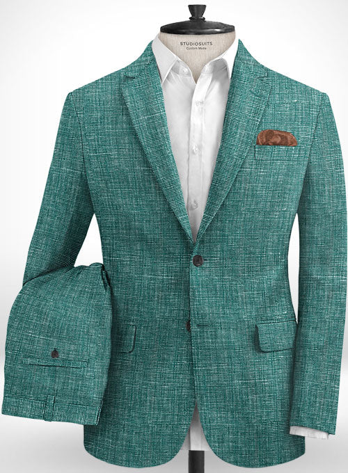 Italian Linen Chambord Green Suit - StudioSuits