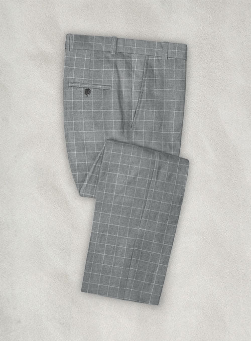Italian Linen Chena Checks Pants - StudioSuits