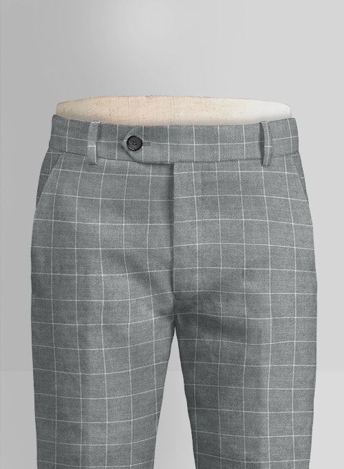 Italian Linen Chena Checks Pants - StudioSuits