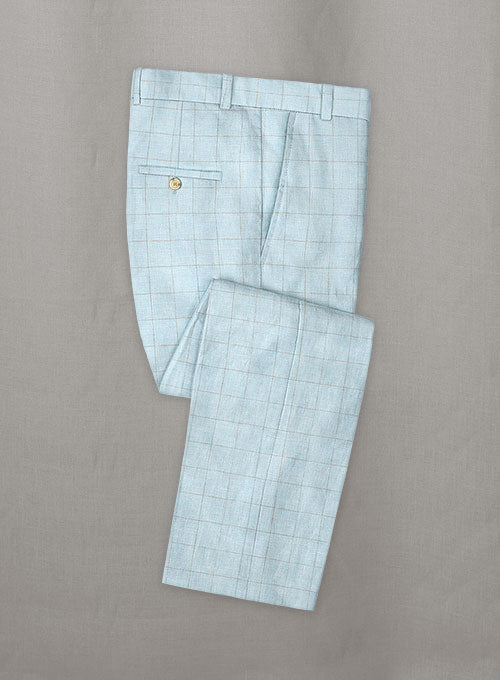 Italian Linen Ciardo Checks Pants - StudioSuits