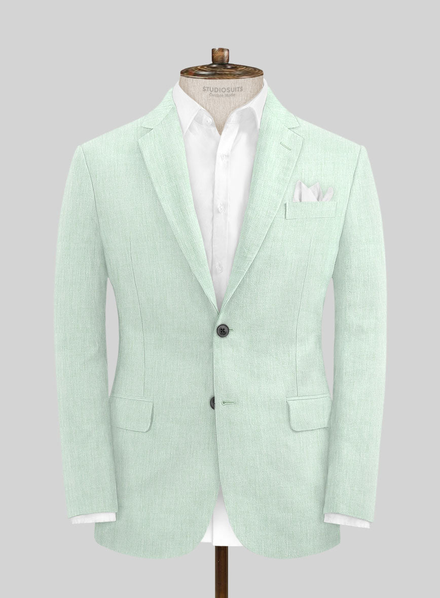 Italian Linen Honeydew Green Jacket - StudioSuits