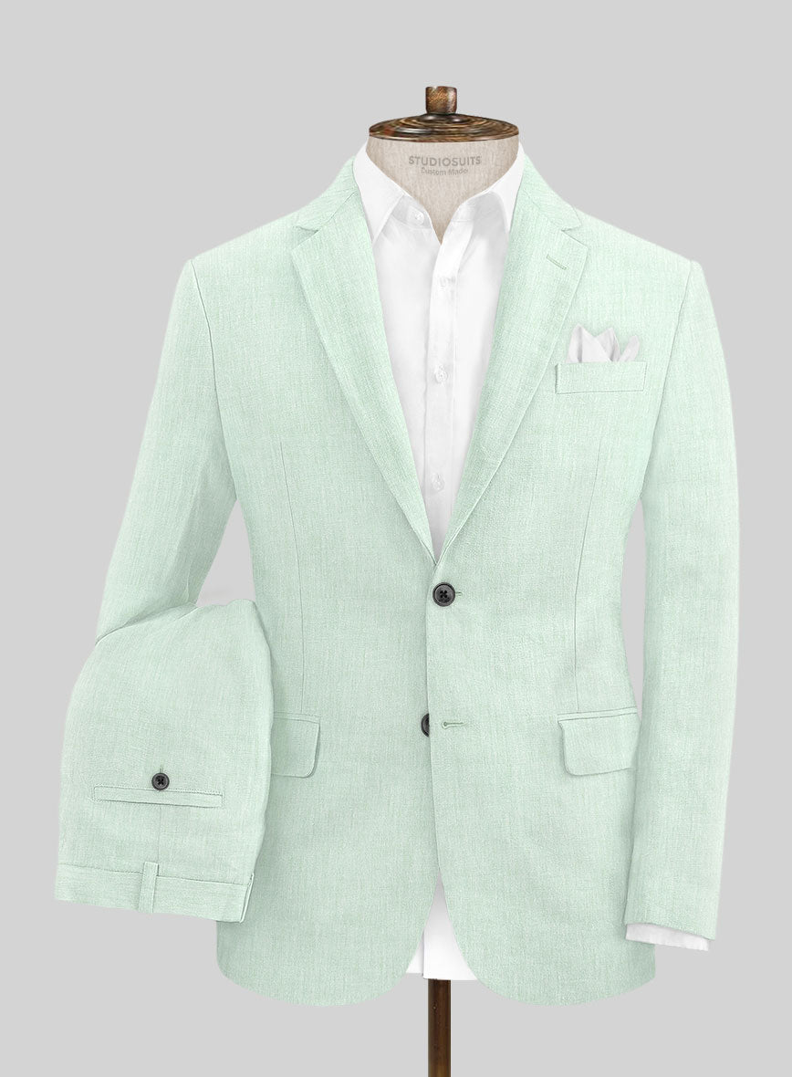 Italian Linen Honeydew Green Suit - StudioSuits