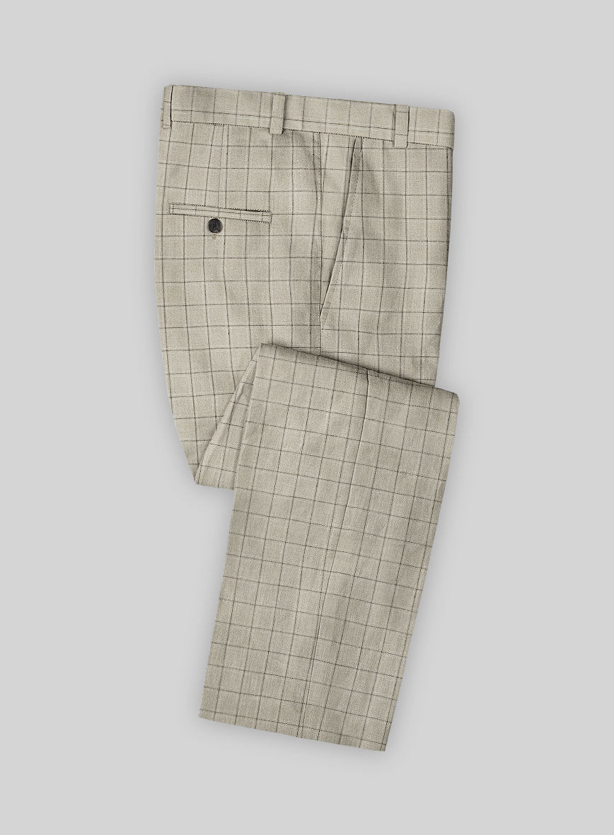Italian Linen Iomar Checks Pants - StudioSuits