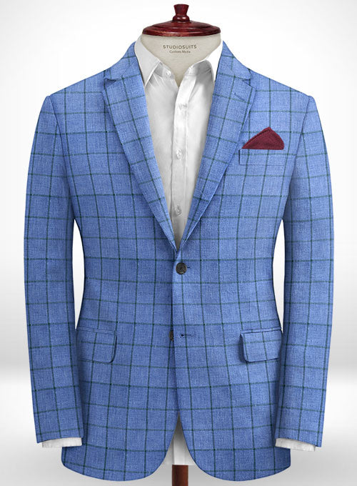 Italian Linen Lapis Blue Jacket - StudioSuits