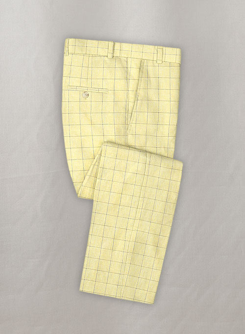 Italian Linen Lari Checks Pants - StudioSuits
