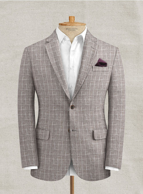 Italian Linen Lusso Brown Jacket - StudioSuits