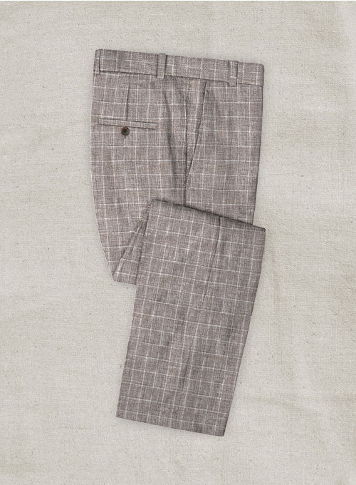 Italian Linen Lusso Brown Suit - StudioSuits