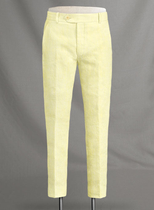 Italian Linen Melon Yellow Suit - StudioSuits