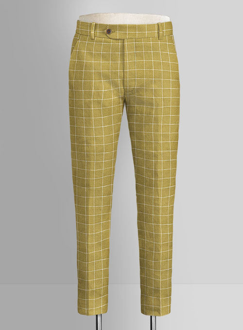 Italian Linen Mero Checks Pants - StudioSuits