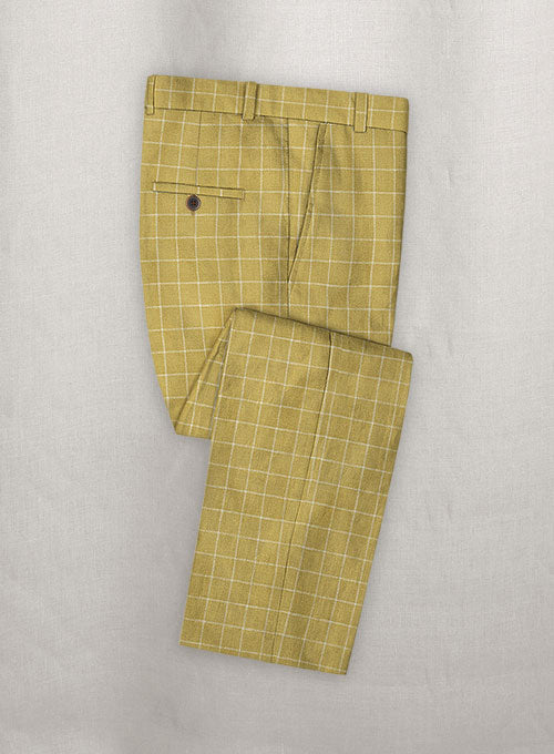 Italian Linen Mero Checks Pants - StudioSuits
