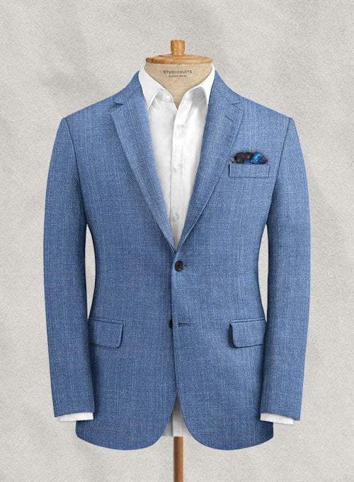 Italian Linen Milled Indigo Blue Suit – StudioSuits