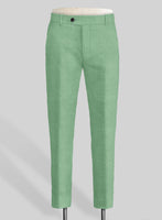 Italian Linen Mojito Green Pants - StudioSuits