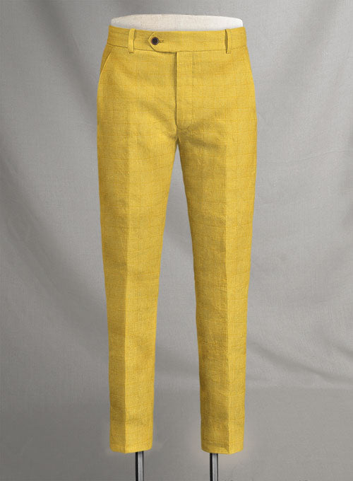 Italian Linen Ospero Checks Pants - StudioSuits