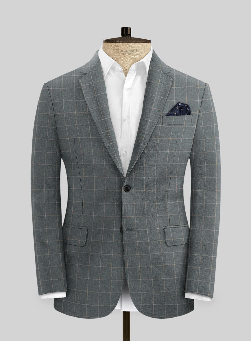 Italian Linen Permin Checks Suit - StudioSuits