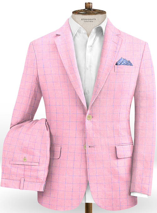Italian Linen Pink Box Suit - StudioSuits