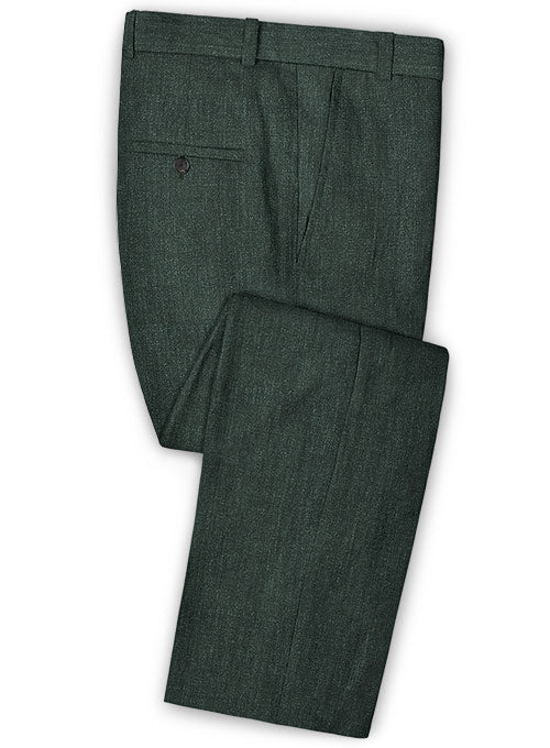 Italian Linen Spezia Green Pants - StudioSuits