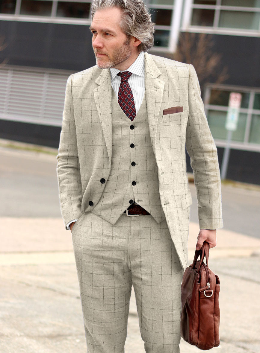 Italian Linen Vausto Checks Suit - StudioSuits