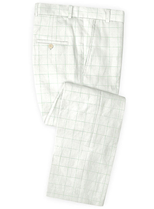 Italian Linen White Box Pants - StudioSuits