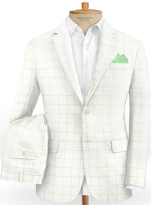 Italian Linen White Box Suit - StudioSuits